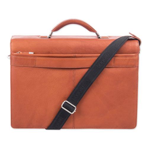 Milestone Briefcase, Fits Devices Up to 15.6", Leather, 5 x 5 x 12, Cognac. Picture 5