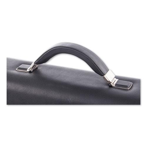 Milestone Briefcase, Fits Devices Up to 15.6", Leather, 5 x 5 x 12, Black. Picture 4