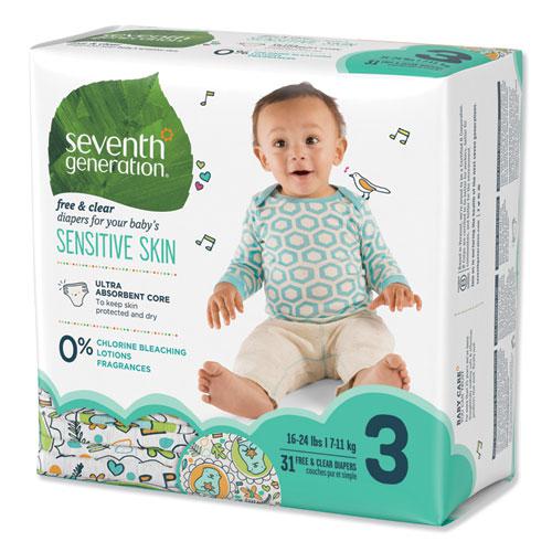 Free and Clear Baby Diapers, Size 3, 16 lbs to 24 lbs, 124/Carton. Picture 3
