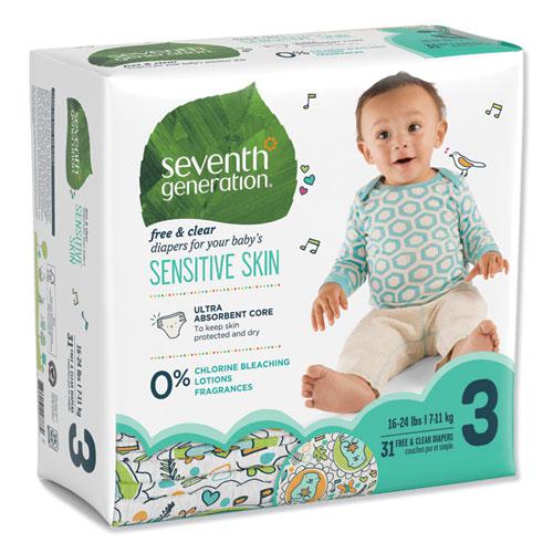 Free and Clear Baby Diapers, Size 3, 16 lbs to 24 lbs, 124/Carton. Picture 2