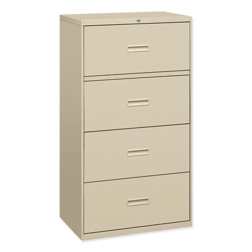 400 Series Lateral File, 4 Legal/Letter-Size File Drawers, Putty, 36" x 18" x 52.5". Picture 1