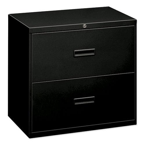 400 Series Lateral File, 2 Legal/Letter-Size File Drawers, Black, 30" x 18" x 28". Picture 1