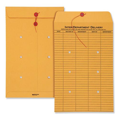 Brown Kraft String/Button Interoffice Envelope, #98, One-Sided Five-Column Format, 31-Entries, 10 x 15, Brown Kraft, 100/CT. The main picture.