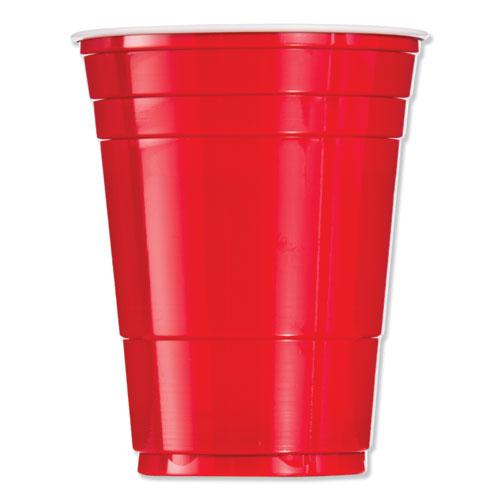 SOLO Party Plastic Cold Drink Cups, 16 oz, Red, 50/Bag, 20 Bags/Carton. Picture 3