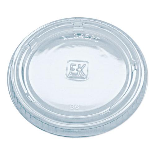 Portion Cup Lids, Fits 3.25 oz to 5.5 oz Cups, Clear, 2,500/Carton. Picture 1