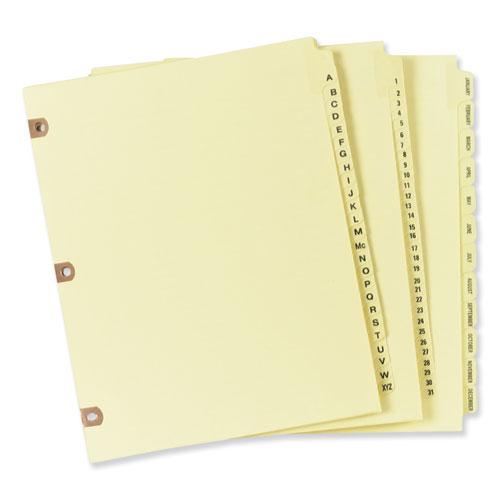Preprinted Laminated Tab Dividers with Copper Reinforced Holes, 25-Tab, A to Z, 11 x 8.5, Buff, 1 Set. Picture 4