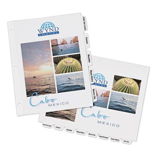 Customizable Print-On Dividers, 3-Hole Punched, 8-Tab, 11 x 8.5, White, 1 Set. Picture 3