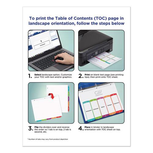 Customizable TOC Ready Index Multicolor Tab Dividers, 31-Tab, 1 to 31, 11 x 8.5, White, Contemporary Color Tabs, 1 Set. Picture 7