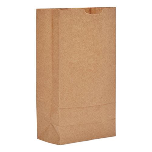 Grocery Paper Bags, 35 lb Capacity, #10, 6.31" x 4.19" x 13.38", Kraft, 500 Bags. Picture 1
