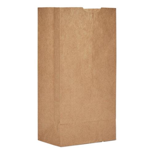 Grocery Paper Bags, 50 lbs Capacity, #4, 5"w x 3.13"d x 9.75"h, Kraft, 500 Bags. The main picture.