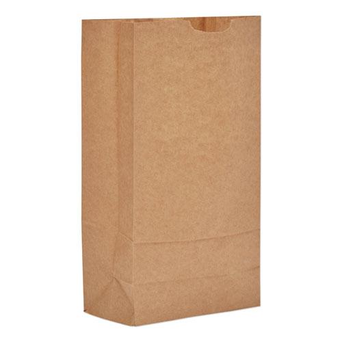 Grocery Paper Bags, 57 lb Capacity, #10, 6.31" x 4.19" x 13.38", Kraft, 500 Bags. Picture 1