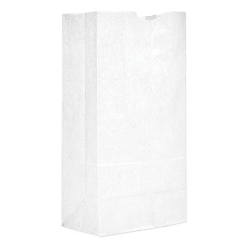 Grocery Paper Bags, 40 lb Capacity, #20, 8.25" x 5.94" x 16.13", White, 500 Bags. Picture 1