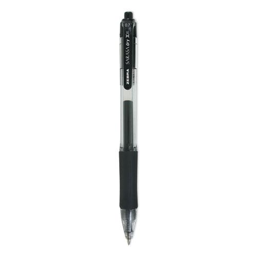 Sarasa Dry Gel X20 Gel Pen, Retractable, Medium 0.7 mm, Black Ink, Clear/Black Barrel, 36/Pack. Picture 1
