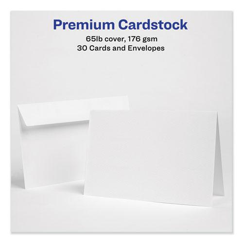 Half-Fold Greeting Cards with Envelopes, Inkjet, 65 lb, 5.5 x 8.5, Textured Uncoated White, 1 Card/Sheet, 30 Sheets/Box. Picture 6
