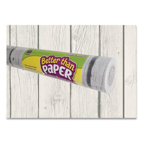 Better Than Paper Bulletin Board Roll, 4 ft x 12 ft, White Wood. Picture 1