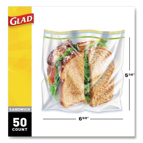 Sandwich Zipper Bags, 6.63" x 8", Clear, 600/Carton. Picture 3