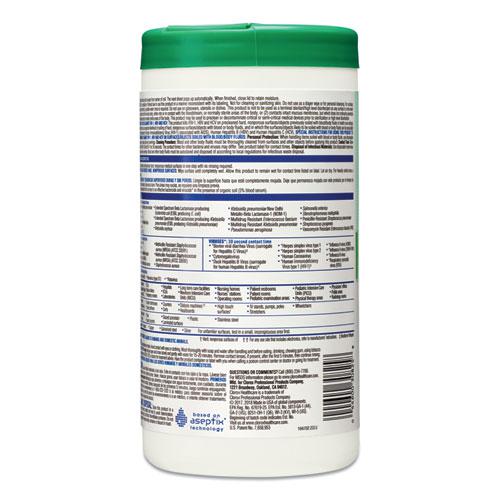 Hydrogen Peroxide Cleaner Disinfectant Wipes, 5.75 x 6.75, Unscented, White, 155/Canister, 6 Canisters/Carton. Picture 3
