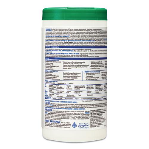 Hydrogen Peroxide Cleaner Disinfectant Wipes, 5.75 x 6.75, Unscented, White, 155/Canister, 6 Canisters/Carton. Picture 4