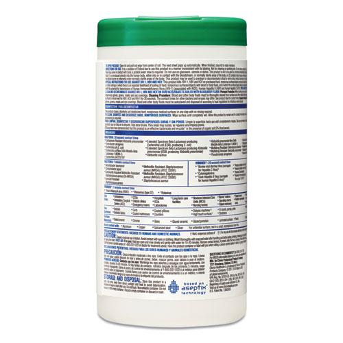 Hydrogen Peroxide Cleaner Disinfectant Wipes, 9 x 6.75, Unscented, White, 95/Canister, 6 Canisters/Carton. Picture 4