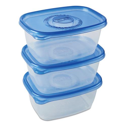 Deep Dish Food Storage Containers, 64 oz, Plastic, 3/Pack. Picture 1