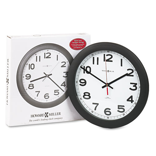Norcross Auto Daylight-Savings Wall Clock, 12-1/4", Black, 1 AA. Picture 1