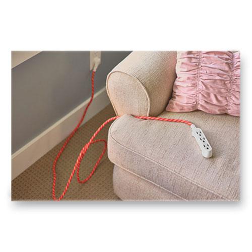 Habitat Accent Collection Braided AC Extension Cord, 8 ft, 13 A, Poppy Fields. Picture 4
