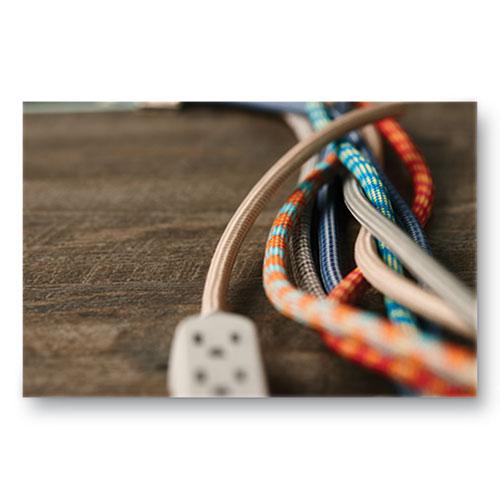 Habitat Accent Collection Braided AC Extension Cord, 8 ft, 13 A, Poppy Fields. Picture 6