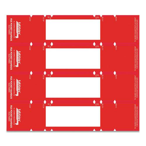 File Pocket Handles, 9.63 x 2, Red/White, 4/Sheet, 12 Sheets/Pack. Picture 10