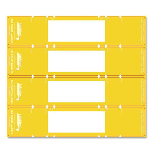 File Pocket Handles, 9.63 x 2, Yellow/White, 4/Sheet, 12 Sheets/Pack. Picture 5