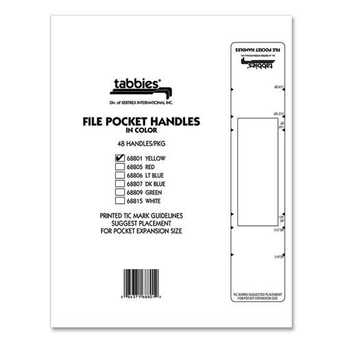 File Pocket Handles, 9.63 x 2, Yellow/White, 4/Sheet, 12 Sheets/Pack. Picture 6