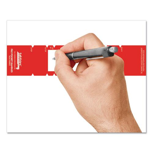 File Pocket Handles, 9.63 x 2, Red/White, 4/Sheet, 12 Sheets/Pack. Picture 9