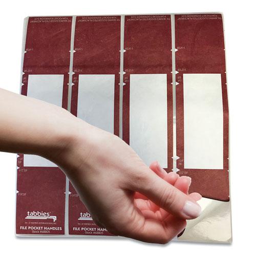 File Pocket Handles, 9.63 x 2, Red/White, 4/Sheet, 12 Sheets/Pack. Picture 4