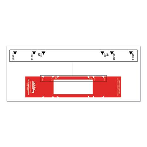 File Pocket Handles, 9.63 x 2, Red/White, 4/Sheet, 12 Sheets/Pack. Picture 5