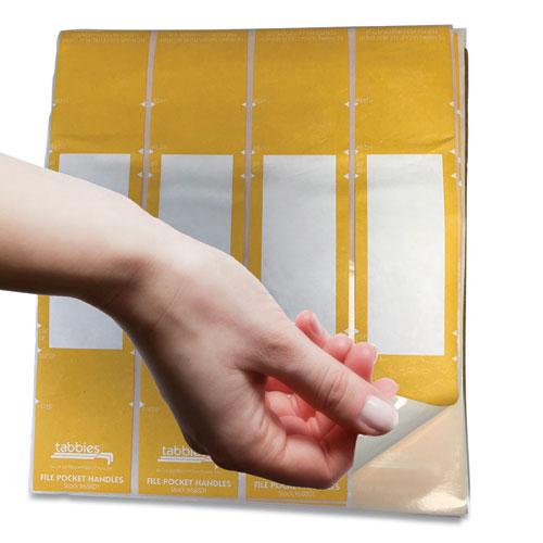 File Pocket Handles, 9.63 x 2, Yellow/White, 4/Sheet, 12 Sheets/Pack. Picture 9