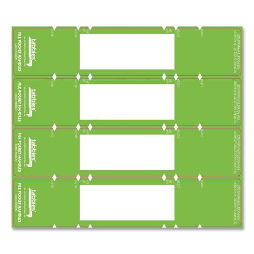 File Pocket Handles, 9.63 x 2, Green/White,  4/Sheet, 12 Sheets/Pack. Picture 5
