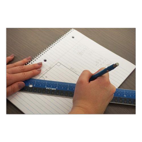 Easy Read Stainless Steel Ruler, Standard/Metric, 18".25 Long, Blue. Picture 4
