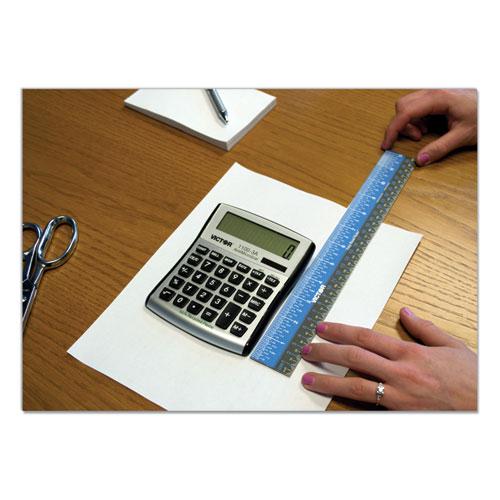 Easy Read Stainless Steel Ruler, Standard/Metric, 12".5 Long, Blue. Picture 3
