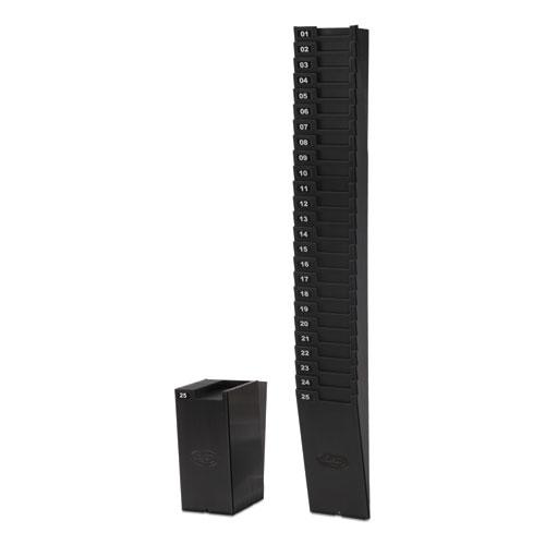 Time Card Rack for 7" Cards, 25 Pockets, ABS Plastic, Black. Picture 3