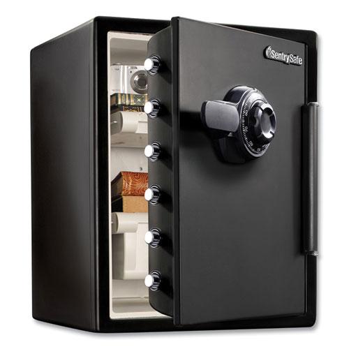 Fire-Safe with Combination Access, 2 cu ft, 18.6w x 19.3d x 23.8h, Black. The main picture.