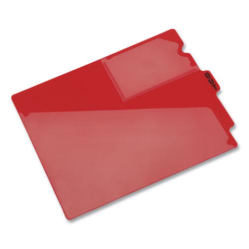 Colored Poly Out Guides with Center Tab, 1/3-Cut End Tab, Out, 8.5 x 11, Red, 50/Box. Picture 2