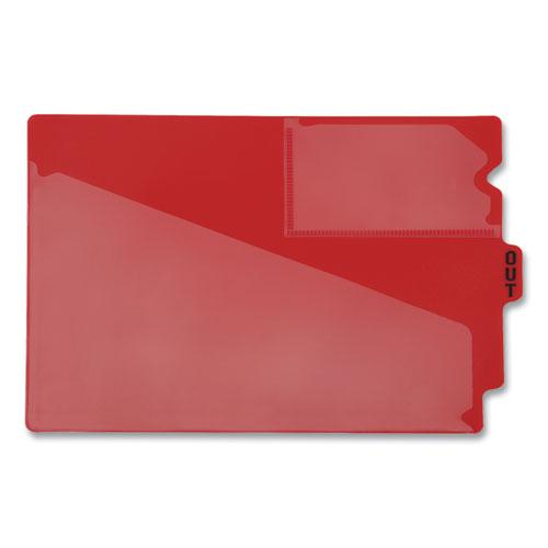 Colored Poly Out Guides with Center Tab, 1/3-Cut End Tab, Out, 8.5 x 11, Red, 50/Box. Picture 5