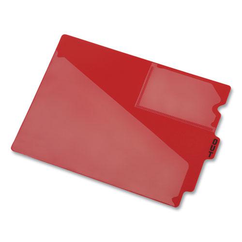 Colored Poly Out Guides with Center Tab, 1/3-Cut End Tab, Out, 8.5 x 11, Red, 50/Box. Picture 3
