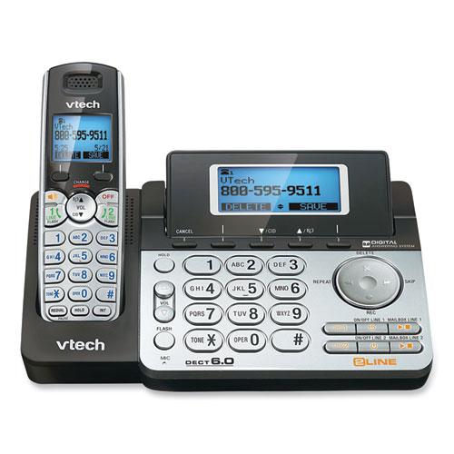 DS6151-2 Two-Handset Two-Line Cordless Phone with Answering System, Black/Silver. Picture 2