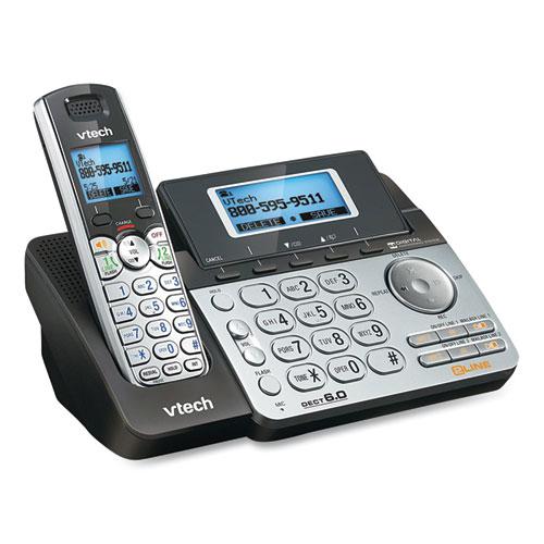 DS6151-2 Two-Handset Two-Line Cordless Phone with Answering System, Black/Silver. Picture 3