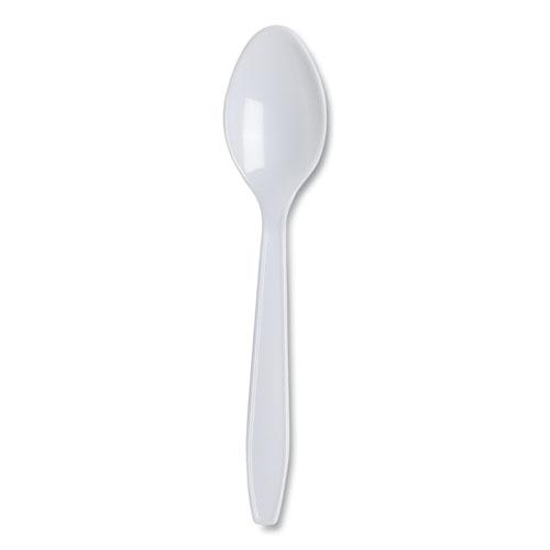 Lightweight Polystyrene Cutlery, Teaspoon, White, 1,000/Carton. The main picture.