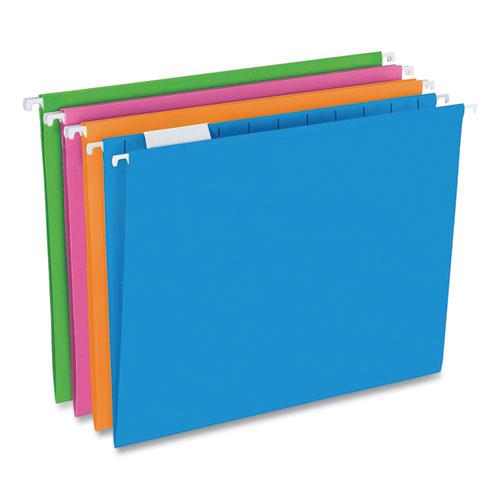 Glow Twisted 3-Tab File Folder, 1/3-Cut Tabs: Assorted, Letter Size, 0.25" Expansion, Assorted Colors, 12/Pack. Picture 1