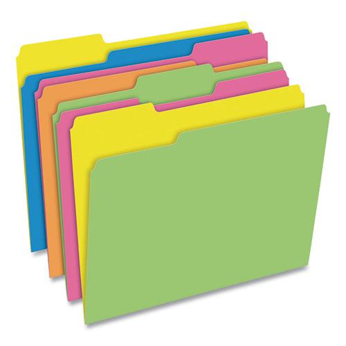 Glow Twisted 3-Tab File Folder, 1/3-Cut Tabs: Assorted, Letter Size, 0.25" Expansion, Assorted Colors, 12/Pack. Picture 7