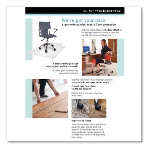 EverLife Workstation Chair Mat for Hard Floors, With Lip, 66 x 60, Clear. Picture 3
