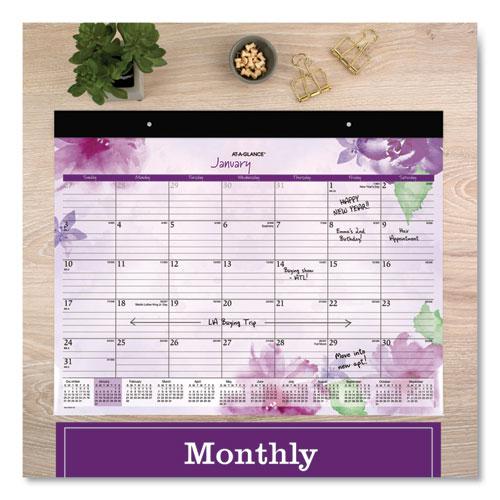 Beautiful Day Desk Pad Calendar, Floral Artwork, 21.75 x 17, Assorted Color Sheets, Black Binding, 12-Month (Jan-Dec): 2024. Picture 4