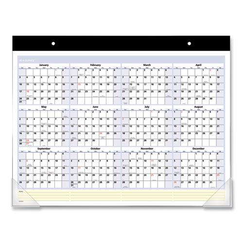 QuickNotes Desk Pad, 22 x 17, White/Blue/Yellow Sheets, Black Binding, Clear Corners, 13-Month (Jan to Jan): 2024 to 2025. Picture 2